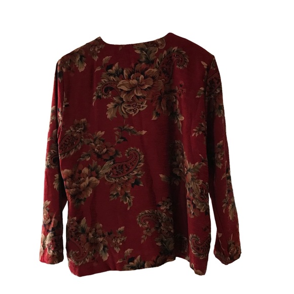 Vintage Alfred Dunner Textured Plus Sz 16 Red Blazer - Picture 2 of 6